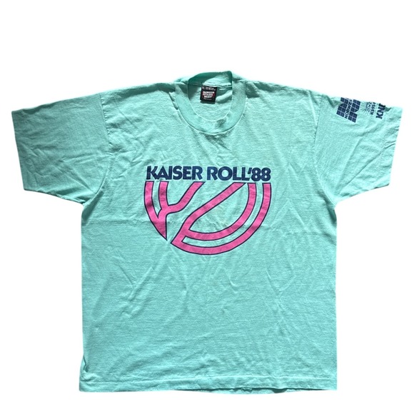 Vintage Kaiser Roll 88 T Shirt Screen Stars Best Aqua XL Men - Picture 5 of 12
